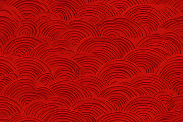 Chinese New Year background, red pattern with traditional Chinese wave patterns