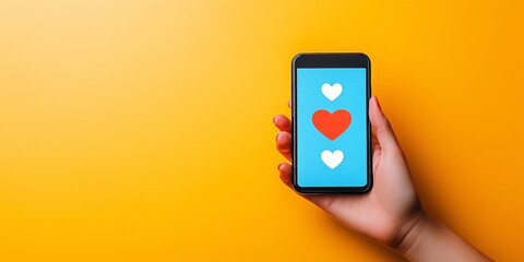 Smartphone Hand Dating Heart App Like Tech Social Media Mobile Love