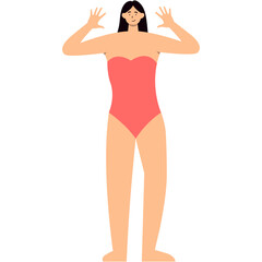 Illustration of People Activities on the Beach. Cartoon Vector Character