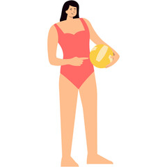 Illustration of People Activities on the Beach. Cartoon Vector Character