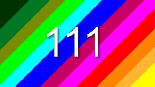 111 colorful rainbow background year number