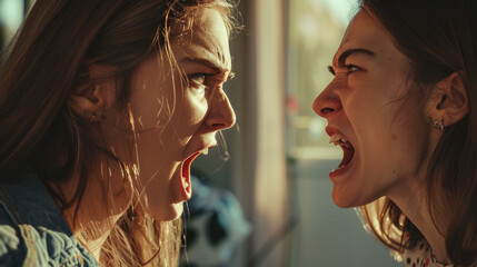 woman arguing with each other, shouting