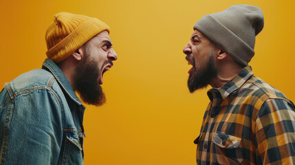 man arguing with each other, shouting