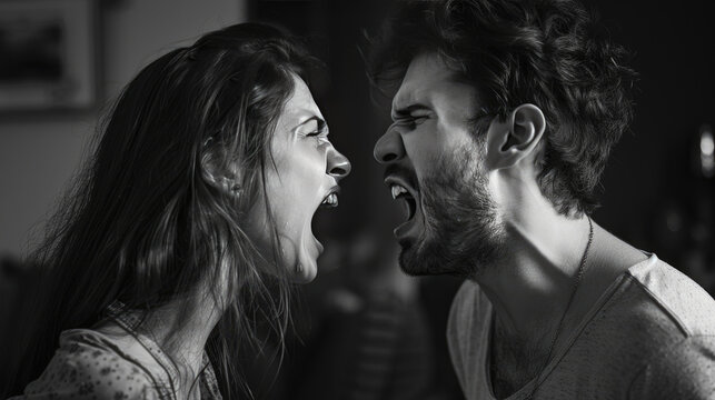 couple arguing with each othe
