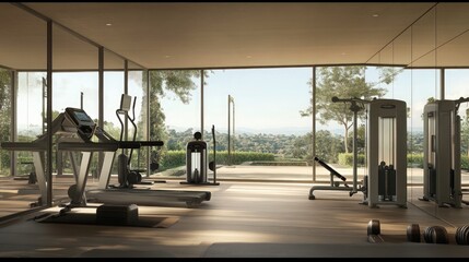 A contemporary home gym with state-of-the-art equipment