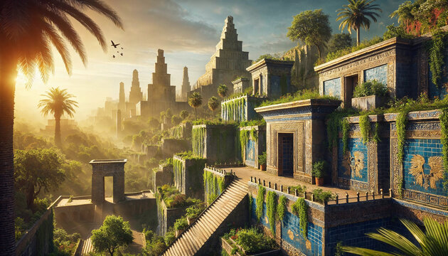 Ancient Babylon Mesopotamian Metropolis With Hanging Gardens