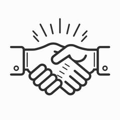 Obraz premium Illustration of a handshake symbolizing partnership and agreement in a business context, representing collaboration and trust.