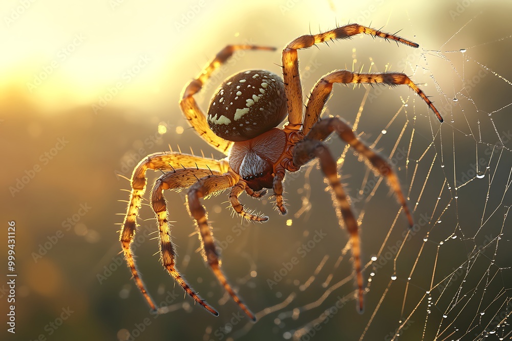 Wall mural spider on the web