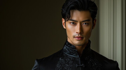Portrait of a Handsome Young Asian Man