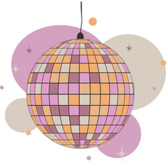 Disco ball cartoon vector illustration
