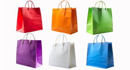 purple, green, white, orange, red, blue color shopping paper bags.jpg, purple, green, white, orange, red, blue color shopping paper bags set, paper shopping bags