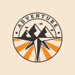 Modern Compass Navigation Adventure Outdoor Logo Design