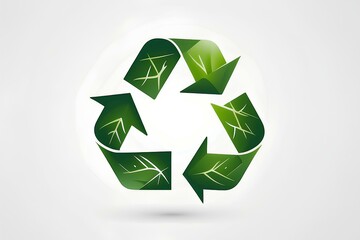 Obraz premium green and white recycling icon with arrow design to symbolize environmental protection