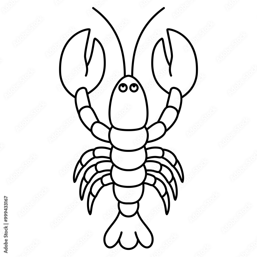 Poster illustration of a animal lobster