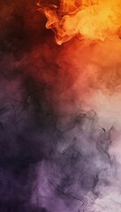 Obraz premium Abstract Halloween Background with Ghostly Shapes in Orange, Black, and Purple Hues for Spooky Design