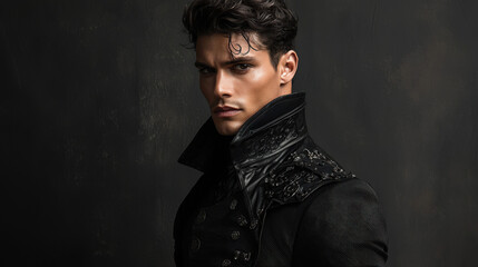 Handsome Man in Black Jacket
