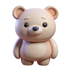 Obraz premium Cute cartoon teddy bear toy character with soft colors and friendly expression
