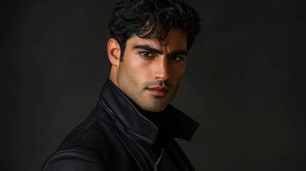 Obraz premium Handsome Man in Leather Jacket