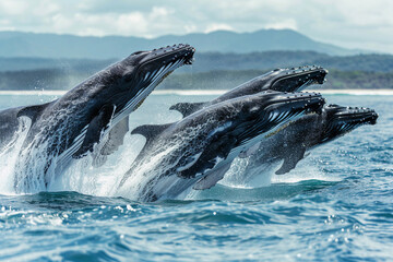 Fototapeta premium Fantastically beautiful majestic huge whale in ocean