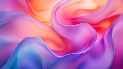 Obraz premium Colorful flowing fabric in soft pastel shades creates a serene visual texture