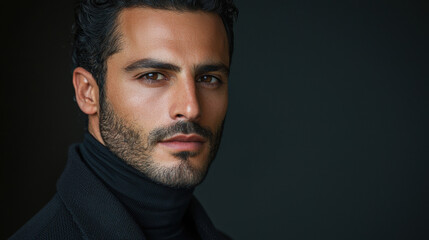 Obraz premium Close-up Portrait of Handsome Man with Stubble