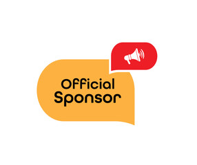 official sponsor sign on white background	
