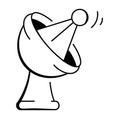 Parabolic dish icon in drawing style 

