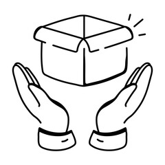 Product marketing icon in drawing style 