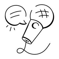 Interview icon in doodle style

