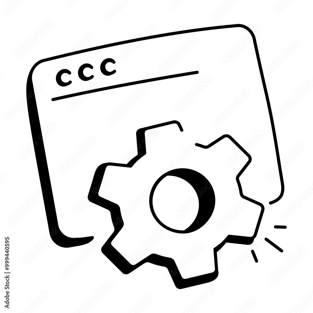 Wall mural web setting icon in drawing style