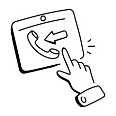 Call action icon in doodle style 

