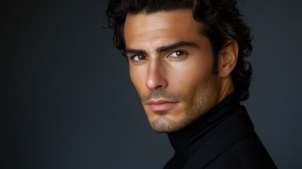 Handsome Man with Serious Expression