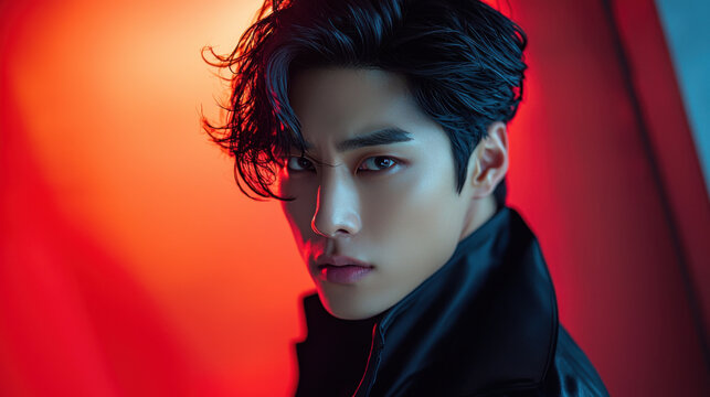 Portrait of a Young Man with a Serious Expression