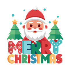 Merry Christmas Colorful Illustration 