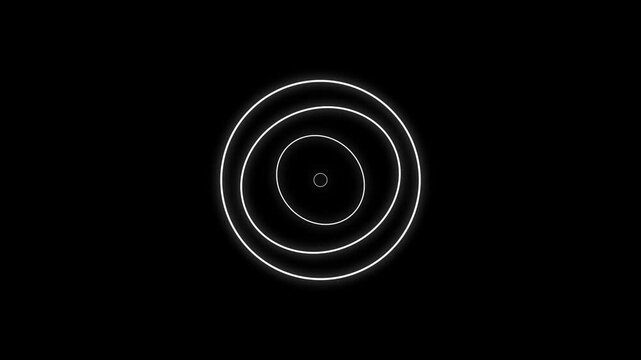 Twinkling circel animation, white cartoon alpha meet, flat, vector, doodles style circel blinking, glitter on black screen background, night sky. ellipse circle