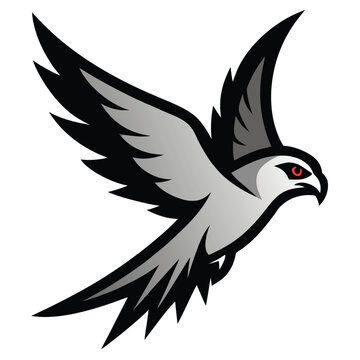 recommend clip art: Solid color Mississippi Kite flying animal vector design