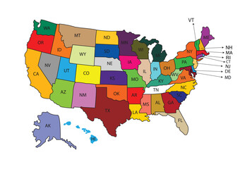 Teacher Created Resources Colorful Red shades United States of America Map Chart