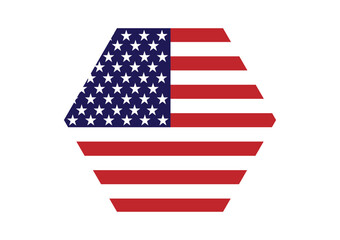 United State Flag Usa Polygon Shaped white background