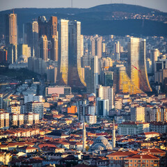 Fototapeta premium Air view of residential buildings in Istanbul, Turkey. Buildings in Residential Neighbourhood.