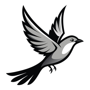 recommend clip art: Solid color Mockingbird animal vector design