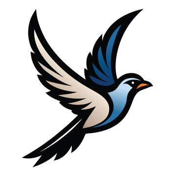 recommend clip art: Solid color Mockingbird animal vector design