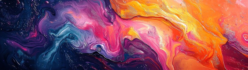 Fototapeta premium Vibrant Abstract Art with Fluid Color Patterns