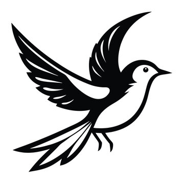 recommend clip art: Solid color Mockingbird animal vector design