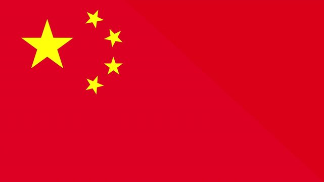 Animation of the appearance and disappearance of a flat flag 2D China