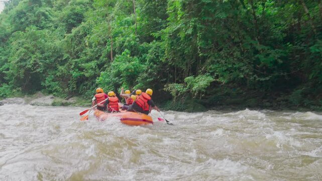 White water rafting on tropical rainforest rivers