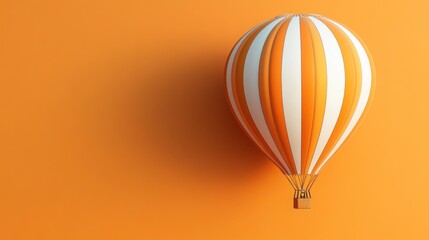 Orange Hot Air Balloon against Orange Background