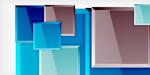Obraz premium Colorful squares with reflections abstract background design. Vector Illustration For Wallpaper, Banner, Background, Card, Book Illustration, landing page
