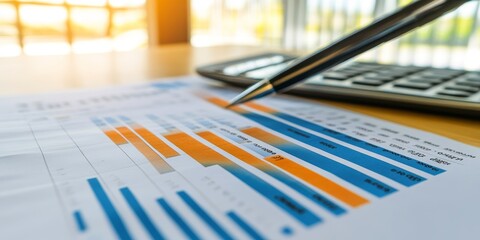 Detailed fiscal management discussions with colorful charts and financial data in a professional corporate office.