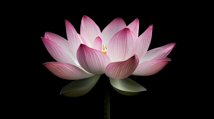 Pink Lotus Flower with Black Background