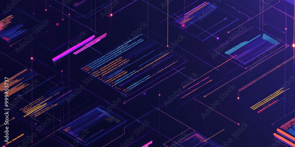 Aufkleber Zoomed-in view of a unit testing environment, test cases running and passing, with code coverage shown graphically for code quality assurance.